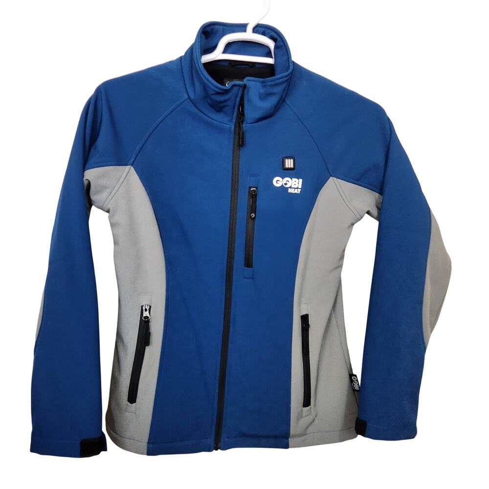 Gobi Heat Sahara Heated Softshell Jacket Womens SZ S Blue Gray Battery Winter